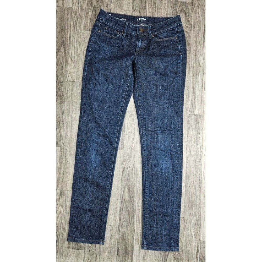 Ann Taylor Loft Womens Size 0 Pockets Modern Skinny Denim Blue Jeans
